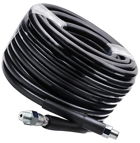 Kit Spurgo Fognature 15 Metri Kit Spurgo Fognature, Tubo per Idropulitrice per Idropulitrice M22‑1/4 Pollici, Kit Ugelli Spurgo Fognature 5800PSI