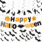 DKDDSSS Décoration Halloween, Décorations d'Intérieur, Bannière Happy Halloween, Chauve-Souris et Corbeau