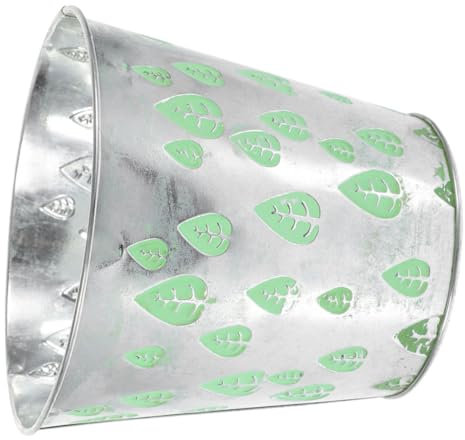 Sosoport Secchiello Per Fiori Con Motivo A Foglie Vaso in Metallo Per Composizioni Floreali Vaso Decorativo
