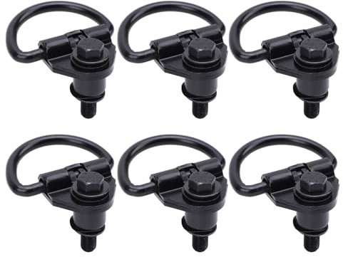 Fabater 6 Ganchos en D para Amarre de Carga, Furgonetas con Revestimiento Inoxidable de Acero Negro, Reemplazo Directo para Furgoneta de Carga Transit 150 250 350 2015 a 2024