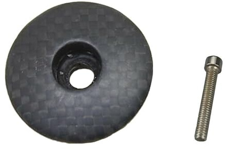 HESHUWEN Steuersatz Kappe Fahrrad Headset Vorbau Top Cap Carbon Faser Expander 28,6 mm1 1/8 Vorbau Gabelschaft Stecker Abdeckung Bolzen for Straße Berg Fahrrad Gabel Teile Stem Cap(No Logo (matt))