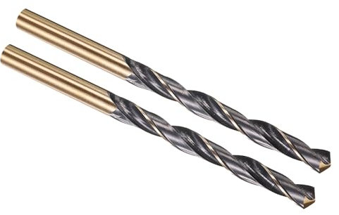 PATIKIL 7mm Drill Bit, Jobber Straight Shank M2 High-Speed Steel 118° Nitriding Black and Gold Finish for Stainless Steel Hard Metal - 2 Pack