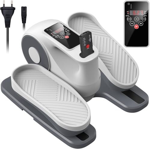 Healfith Mini Crosstrainer Für Zuhause,Elektrischer Ellipsentrainer,Beintrainer Mit Bildschirm Und Fernbedienung,Pedaltrainer Mit 2 Leiser Streifen,12 Einstellbare Geschwindigkeiten