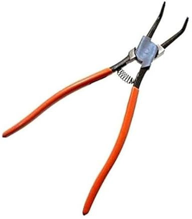 PINZA BECCHI CURVI STRINGENTE EXTRA LUNGA PER ANELLI ELASTICI SEEGER LUNGHEZZA 300 mm IN ACCIAIO FORGIATO