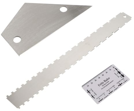Kisangel 3 Stück Guitar Level Ruler Teiliges Gitarrenhals Gekerbt Lineal Messung von Bundhöhe und Saitenabständen für Gitarre und Bass Tragbar und Leicht für Präzise Einstellungen