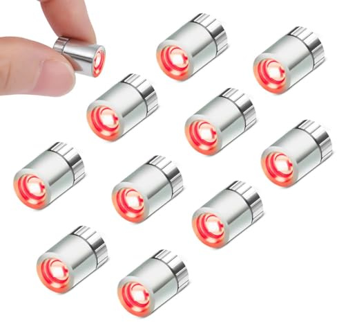 10 Stück Mini LED Licht, Kleine LED Lichter für Puppenhaus, Kleines Licht mit Batterie, Micro LED Lichter für Partydekoration, Vitrinen, DIY-Bastelarbeiten, Puppenhaus Beleuchtung (Rot)