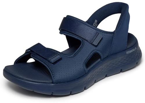 Skechers Herren Go Walk Flex Sandal Easy Entry, Navy Textile/Trim, 48 EU
