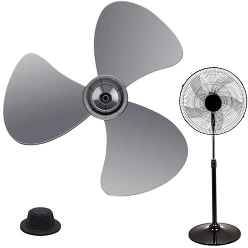 Floor Fan Leaf Replacement,Room Fan Leaf - 16 Inch Wind Blower Replacement Part with Nut Cover for Dorm Living Room Basement Patio Classroom Garage