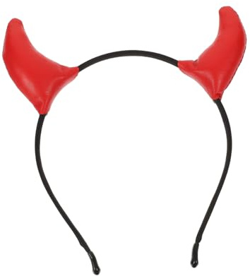 Teufelshorn Stirnbänder 2 Stück Leder Rot, Halloween Party