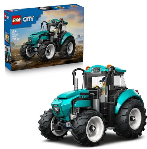LEGO City Traktor - Spielzeug Bauernhof Fahrzeug Modellbau mit Bauern Minifigur - Geburtstagsgeschenk für Jungen ab 6 Jahren und Technikfans - 60498