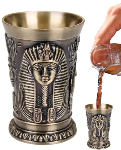 Generisch Ägyptische Schnapsgläser, Metall Tutanchamun Shotgläser 30 Ml, Lustige Tequila Whisky Likörgläser, Geschenke Für Männer