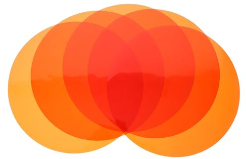 LIFKOME 5 Stück Selbstklebende Lichtfilterfolie Runde Form Warmlicht 5 | Für Diy-Filter Und Bastelbeleuchtung, Für Wohnzimmer, Schlafzimmer Und Esszimmer