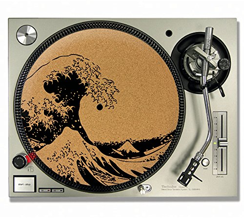The Great Wave Off Kanagawa Hokusai CORK DJ SLIPMATS/Turntable SLIP MATS - Vinyl
