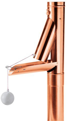 Kupfer-Wasserklappe DN 80 selbstschließend mit Kugel