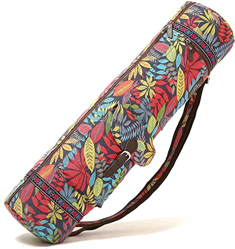 BAGTECH Bolsa ES Yoga Bolsa ES Transporte para Esterilla ES Yoga y Accesorios Lona Cremalleras Lisas Correa Ajustable Bolsillos GranESs ES Almacenamiento Funcional