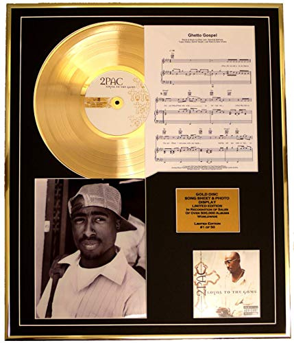 EC 2PAC /CD Gold DISC UND Photo UND Song Sheet Display/Limitierte Auflage/COA/Album, LOAYAL to The Game/Song Sheet, GHETTTO Gospel