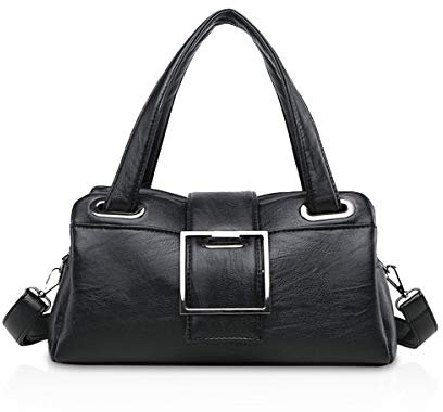 NICOLE & DORIS Damen Handtaschen für Damen Mode Umhängetasche Handtasche Schultertasche Frauen Retro Handtasche PU Leder Schwarz