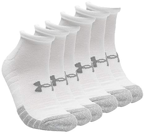 Under Armour 6 Paar HeatGear Lo Cut Sneaker Socken Unisex Kurzsocke, Farbe:Weiss, Socken & Strümpfe:47.5-50.5