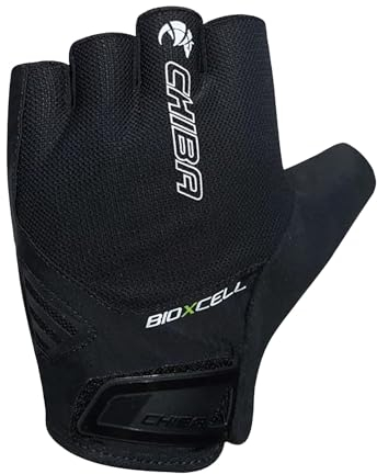 Chiba BioXCell Air Schwarz Fahrradhandschuhe | Optimale Belüftung | Ulnar-Nerv & Carpal Tunnel Schutz | Ergonomisches Design | Nachhaltig & Waschbar