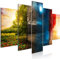 B&D XXL - Wandbilder XXL Baum 200x100cm 5 tlg - Wand Deko Leinwand Bilder Groß Wanddeko Wohnzimmer Schlafzimmer Kunstdrucke - vier Jahreszeiten Natur Landschaft c-C-0419-b-m