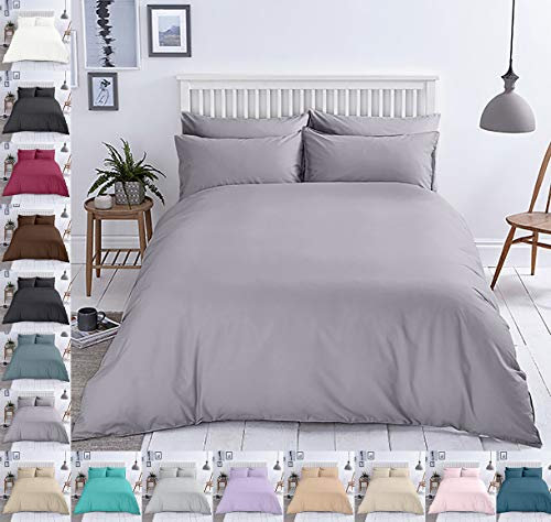 Mixibaby Bettwäsche Baumwolle Renforce Reißverschluss Größe Design 2-3 teilig Wählbar, Farbe Bettwäsche:Silber, Größe:200 x 200 cm