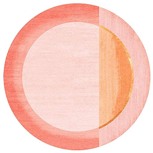 WJW-DT Rosa Rot Gelb Teppich Nordischer Stil Runde Teppiche Wohnzimmer Schlafzimmer Teppich Stuhl Hängender Korb Schminktisch Matten-160cm