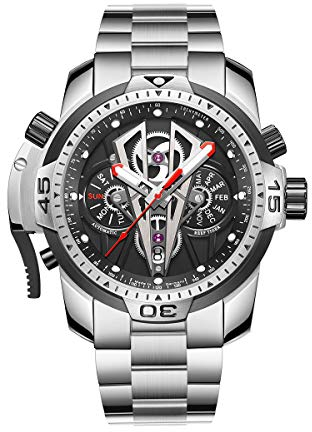 REEF TIGER Herren Sportuhr analog Automatik mit Edelstahl Armband RGA3591 (RGA3591-YBY)