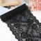 15cm x 1m Elastizität Spitzenband Spitzenbordüre Spitzenborte Zierband Dekoband Spitzen Borten Bänder zum Nähen,DIY Basteln,Deko für Kleidung Unterwäsche Dessous Hochzeitskleid Tischdeko,Schwarz