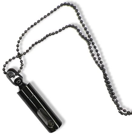 Kette/Aufbewahrungsbox Pillenbox Bottle Dispenser Portionierer bottle steel inkl. Glas zum aufdrehen (Schwarz)