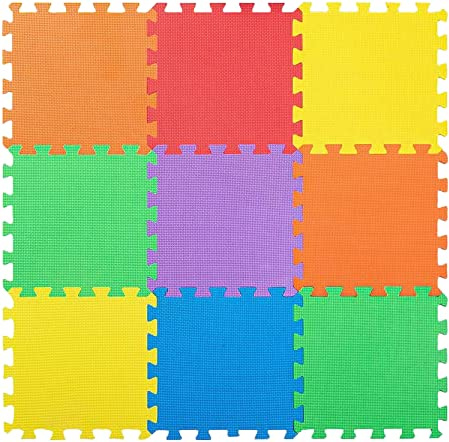 Abaseen Multi-Color Interlocking Floor Mats Exercise Mats, Gym Flooring Mat, Under Pool Mats Interlocking Puzzle EVA Floor Tiles, Yoga Matting EVA Foam-Rubber Non Slip Tile (36, 30 x 30 cm)