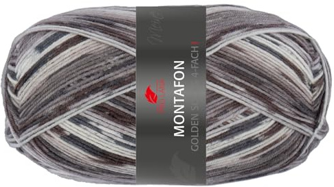 Pro Lana 4-fädige Sockenwolle Golden Socks Montafon, 75% Merinowolle, 25% Polyamid, 100 g/420 m, weich, warm, pflegeleicht, 40°C waschbar (04)