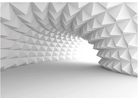 WallArena Fototapete 3D Effekt Tunnel Abstrakt Modern Wohnzimmer Schlafzimmer Motivtapeten Vlies Tapete Wandtapete XXL UV-Beständig Montagefertig (368x254 cm - 4 Bahnen)