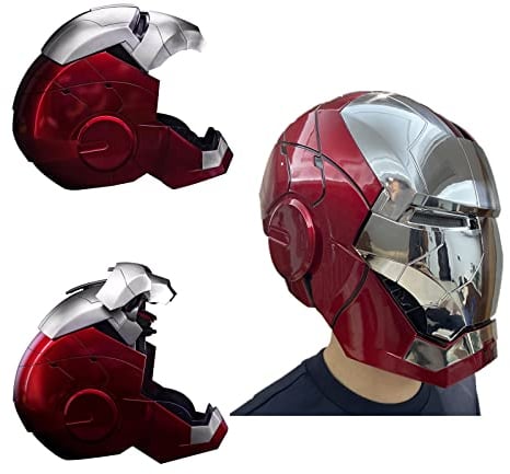 flydragon Cos Play Iron Man Helmet Mk5 1:1 Wearable Marvel Superhero Helmet English Voice Control, Electric Opening and Closing Iron Man Mask with Touch Sensor, Avengers Movie Role-playing Halloween