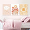 EXQULEG 3er Set Poster Kinderzimmer Regenbogen Wolken Blumen Bilder Ohne Rahmen,Bilder Babyzimmer DIN A4 Boho Deko Junge Mädchen (B)