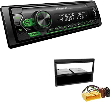 Pioneer MVH-S120UBG 1-DIN Autoradio mit grüner Beleuchtung und USB kompatibel mit Android-Smartphones inkl. Einbauset passend für Mazda MX-5 II Facelift 2000-2005 schwarz