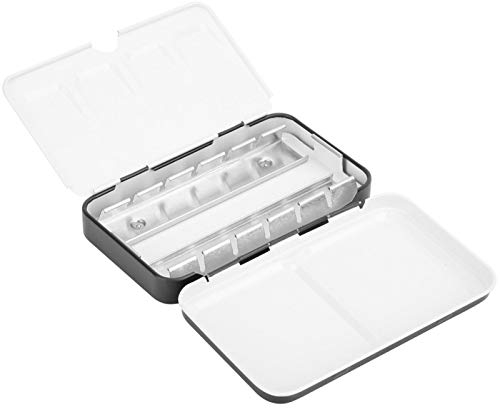 Aquarellkasten Leer Aquarell Malkasten, 125x75x25mm Schwarz Tragbare Reise Wassermalkasten Aquarelldose Mal Kasten Metall Farbkasten für 12 Halben Pfannen