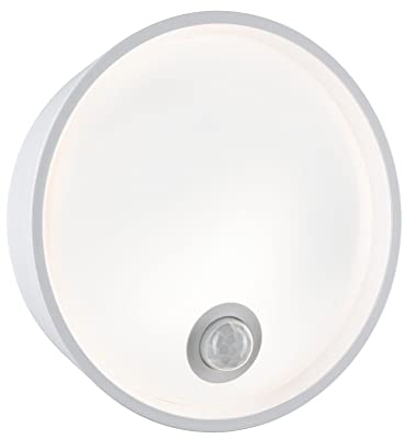 Paulmann 94699 LED Außenleuchte Wandleuchte Platomo Bewegungsmelder seewasserresistent IP44 rund 180mm 3000K 14,5W 1200lm Weiß Kunststoff