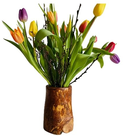 Vase Valentina en bois d'olivier