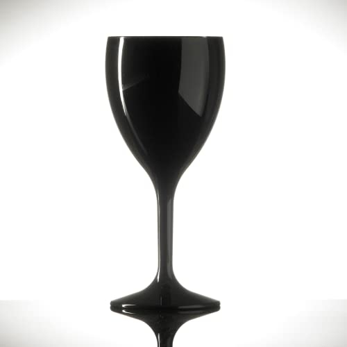 Genérico Copa vino 31 cl plástico irrompible policarbonato en color negro | Reciclable, diseño exclusivo con suave tacto a cristal, transparente e inoloro | Apta para lavavajillas y microondas