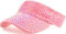 XYIYI Rosa Bling Strass Sport Sonne Visor Hüte Einstellbare Sommerkappe Visor Caps für Damen Mädchen