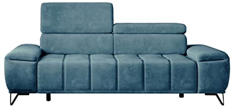 DomiMeble 3-Sitzer-Sofa Palladio - EIN modernes und Funktionelles Sofa, mit komfortabler Schlaffunktion, verstellbaren Kopfstützen, wellenförmigem Federsystem (Element 14)