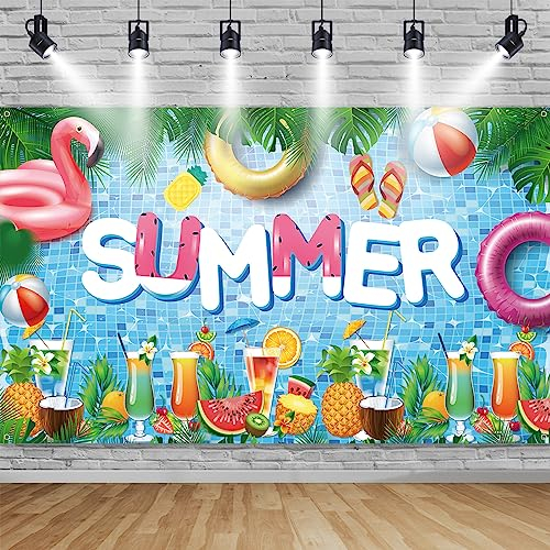 Hawaii Party Deko Banner, Pool Party Deko, Hawaii Party Dekoration, Hawaii Pool Banner Hintergrund für Sommer Party Deko, Groß Hawaii Party Banner für Luau Tiki Party Beach Party Deko, 185×110cm