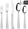 Hammered Silverware Set, 20 Piece 18/10 Stainless Steel Square Flatware Set For 4, Luxury and Durable Cutlery Set, Forks Spoons and Knives Set with Gift Box, Mirror Polished, Dishwasher Safe