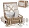 Picknickkorb für 2 Personen mit Decke – Picknickkorb aus Weide mit Gurt, Weintasche, Picknick-Set aus Weide für 2 Personen mit isoliertem Kühler, Weidenkorb mit Besteck-Set, Beige