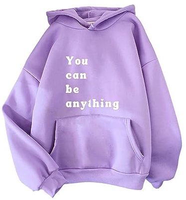 Langlaufski Set Damen Klassisch Komplett Lässiges, locker sitzendes Pullover-Kapuzenpullover für Damen Pullover Mit Licht (Purple, XXXL)