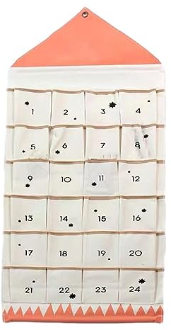 rongweiwang Weihnachts Adventskalender mit 24 Taschen zum Verschenken und Aufbewahren von Überraschungen, multifunktionaler, mit Stoff befüllbarer Adventskalender, Rosa