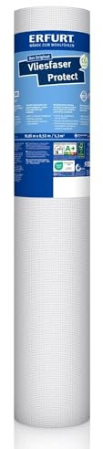 Erfurt Vliesfaser Protect 201 Weiß überstreichbare Vliestapete weisse Strukturtapete 1 Rolle 10.05 x 0.53m