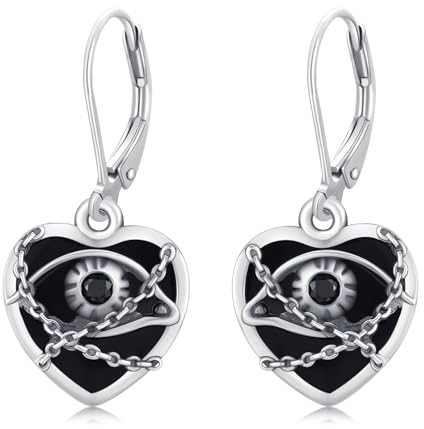 Evile Augenohrringe 925 Sterling Silber Evil Eye Drawn Ohrringe Schwarze Eva Eye Schmuck für Frauen Mädchen