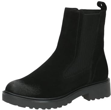 CAPRICE Damen Stiefeletten mit Absatz mit Thermosohle Bequem, Schwarz (Black Suede), 39 EU