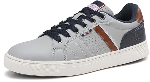 ARRIGO BELLO Sneaker Herren Freizeitschuhe Schuhe Sportschuhe Leder Mode rutschfest Outdoor Sneakers Größe 41-46 (H Grau,Size_43)